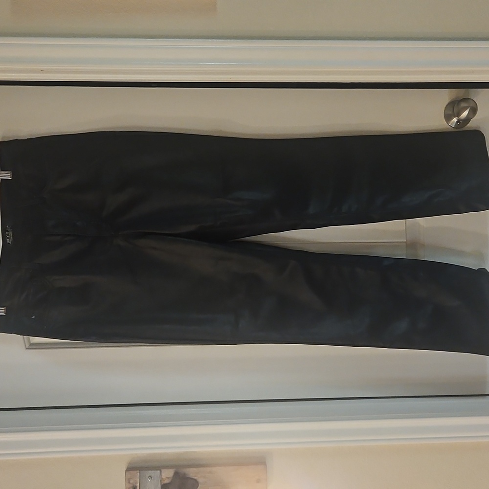 Judy Blue Black Pleather Straight-Leg Pants